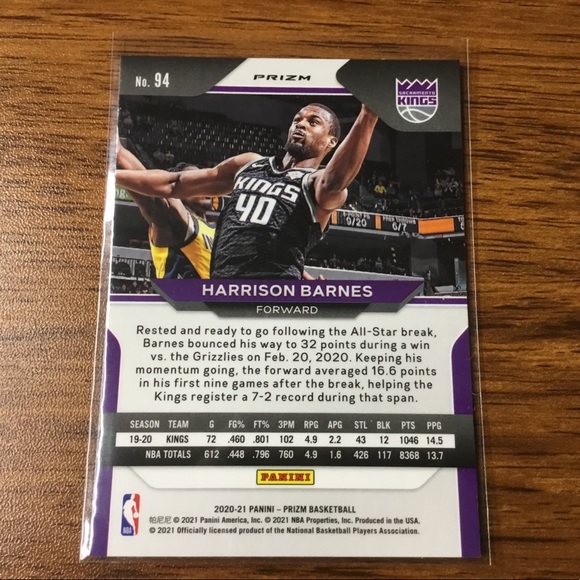 NBA Harrison Barnes Silver Prizm - Picture 2 of 2